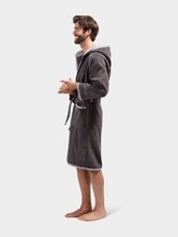 Bademantel mit Satin-Details - unisex - dunkelgrau / dark grey Bademantel mit Satin-Details - unisex - dunkelgrau / dark grey - 11 - TOM TAILOR