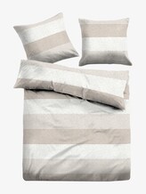 striped bed linen - unisex - taupe striped bed linen - unisex - taupe - 7 - TOM TAILOR