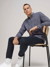 Hemd mit dezentem Muster - Männer - True Blue Slub Chambray Hemd mit dezentem Muster - Männer - True Blue Slub Chambray - 5 - TOM TAILOR