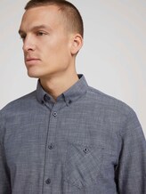 Hemd mit dezentem Muster - Männer - True Blue Slub Chambray Hemd mit dezentem Muster - Männer - True Blue Slub Chambray - 9 - TOM TAILOR