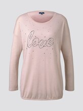 Long sleeve top with bead embroidery - Women - rose smoke melange Long sleeve top with bead embroidery - Women - rose smoke melange - 7 - TOM TAILOR