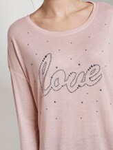 Long sleeve top with bead embroidery - Women - rose smoke melange Long sleeve top with bead embroidery - Women - rose smoke melange - 9 - TOM TAILOR