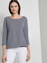 Top with textured stripes - Women - Stripe Ori Sweat Top with textured stripes - Women - Stripe Ori Sweat - 5 - TOM TAILOR