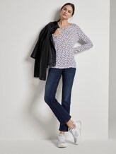 Longsleeve met motief en kreukeffecten - Frauen - Leaves AOP Off-White Longsleeve met motief en kreukeffecten - Frauen - Leaves AOP Off-White - 3 - TOM TAILOR