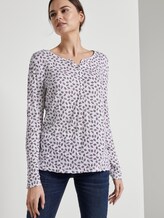 Longsleeve met motief en kreukeffecten - Frauen - Leaves AOP Off-White Longsleeve met motief en kreukeffecten - Frauen - Leaves AOP Off-White - 5 - TOM TAILOR