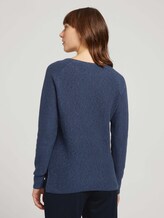 Pullover mit Wabenstruktur - Frauen - Dark Denim Blue Pullover mit Wabenstruktur - Frauen - Dark Denim Blue - 2 - TOM TAILOR