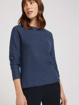 Pullover mit Wabenstruktur - Frauen - Dark Denim Blue Pullover mit Wabenstruktur - Frauen - Dark Denim Blue - 5 - TOM TAILOR