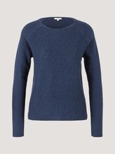 Pullover mit Wabenstruktur - Frauen - Dark Denim Blue Pullover mit Wabenstruktur - Frauen - Dark Denim Blue - 7 - TOM TAILOR
