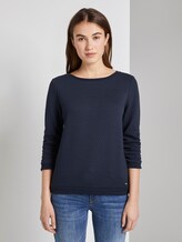Jumper with structured pattern - Women - Real Navy Blue 1 Jumper with structured pattern - Women - Real Navy Blue 1 - 1 - TOM TAILOR Denim