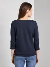 Jumper with structured pattern - Women - Real Navy Blue 1 Jumper with structured pattern - Women - Real Navy Blue 1 - 2 - TOM TAILOR Denim