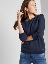 Jumper with structured pattern - Women - Real Navy Blue 1 Jumper with structured pattern - Women - Real Navy Blue 1 - 5 - TOM TAILOR Denim
