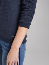 Jumper with structured pattern - Women - Real Navy Blue 1 Jumper with structured pattern - Women - Real Navy Blue 1 - 9 - TOM TAILOR Denim