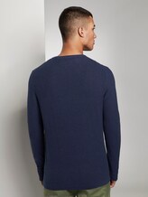Strukturierter Pullover - Männer - Sky Captain Blue Non-Solid Strukturierter Pullover - Männer - Sky Captain Blue Non-Solid - 2 - TOM TAILOR Denim