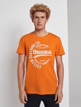 T-shirt with a print - Men - perfect orange T-shirt with a print - Men - perfect orange - 1 - TOM TAILOR Denim