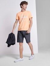 T-shirt with a print - Men - papaya neon orange T-shirt with a print - Men - papaya neon orange - 3 - TOM TAILOR Denim