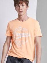 T-shirt with a print - Men - papaya neon orange T-shirt with a print - Men - papaya neon orange - 5 - TOM TAILOR Denim
