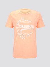 T-shirt with a print - Men - papaya neon orange T-shirt with a print - Men - papaya neon orange - 7 - TOM TAILOR Denim