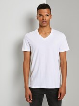 T-shirt with V-neckline - Men - White T-shirt with V-neckline - Men - White - 1 - TOM TAILOR Denim