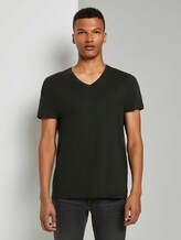 T-Shirt mit V-Ausschnitt - Männer - Black T-Shirt mit V-Ausschnitt - Männer - Black - 1 - TOM TAILOR Denim
