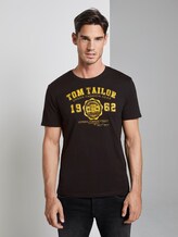 T-Shirt mit Logo-Print - Männer - Dark Greyish Black T-Shirt mit Logo-Print - Männer - Dark Greyish Black - 1 - TOM TAILOR