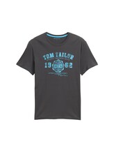 TOM TAILOR Herren T-Shirt mit Logo-Print, schwarz, Gr. XXL