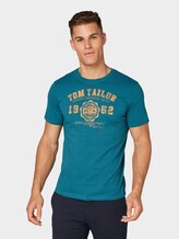 T-Shirt mit Logo-Print - Männer - Tropical Lagoon T-Shirt mit Logo-Print - Männer - Tropical Lagoon - 1 - TOM TAILOR