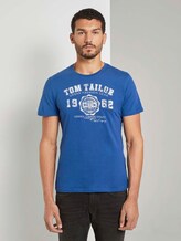 T-Shirt mit Logo-Print - Männer - Advanced Blue T-Shirt mit Logo-Print - Männer - Advanced Blue - 1 - TOM TAILOR