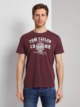 T-Shirt mit Logo-Print - Männer - Dusty Wildberry Red T-Shirt mit Logo-Print - Männer - Dusty Wildberry Red - 1 - TOM TAILOR