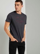 T-Shirt mit Logo-Print - Männer - black white melange T-Shirt mit Logo-Print - Männer - black white melange - 5 - TOM TAILOR