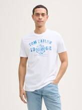 T-Shirt mit Logo-Print - Männer - White T-Shirt mit Logo-Print - Männer - White - 1 - TOM TAILOR