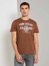 T-Shirt mit Logo-Print - Männer - brown oak T-Shirt mit Logo-Print - Männer - brown oak - 1 - TOM TAILOR