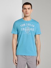 T-Shirt mit Logo-Print - Männer - crystal sea blue T-Shirt mit Logo-Print - Männer - crystal sea blue - 1 - TOM TAILOR