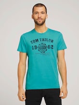 T-Shirt mit Logo-Print - Männer - dusty aqua T-Shirt mit Logo-Print - Männer - dusty aqua - 1 - TOM TAILOR
