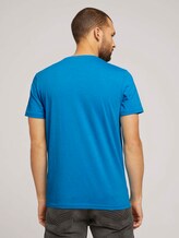 T-Shirt mit Logo-Print - Männer - diva blue white melange T-Shirt mit Logo-Print - Männer - diva blue white melange - 2 - TOM TAILOR