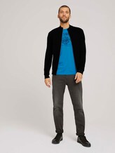 T-Shirt mit Logo-Print - Männer - diva blue white melange T-Shirt mit Logo-Print - Männer - diva blue white melange - 3 - TOM TAILOR