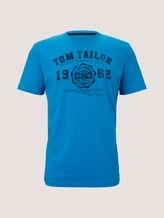 T-Shirt mit Logo-Print - Männer - diva blue white melange T-Shirt mit Logo-Print - Männer - diva blue white melange - 7 - TOM TAILOR