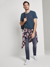 T-shirt with print - Men - Dark Petrol Blue Fine Stripe T-shirt with print - Men - Dark Petrol Blue Fine Stripe - 3 - TOM TAILOR