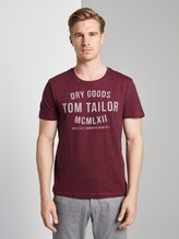 T-Shirt mit Print - Männer - red navy yarndye stripe T-Shirt mit Print - Männer - red navy yarndye stripe - 1 - TOM TAILOR