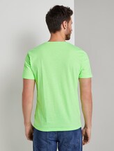 T-Shirt mit Print - Männer - neon green white fine stripe T-Shirt mit Print - Männer - neon green white fine stripe - 2 - TOM TAILOR