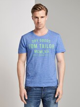 T-Shirt mit Print - Männer - blue white fine stripe T-Shirt mit Print - Männer - blue white fine stripe - 1 - TOM TAILOR