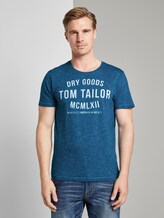 T-Shirt mit Print - Männer - blue navy fine stripe T-Shirt mit Print - Männer - blue navy fine stripe - 1 - TOM TAILOR