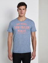 T-Shirt mit Print - Männer - dark green white fine stripe T-Shirt mit Print - Männer - dark green white fine stripe - 1 - TOM TAILOR