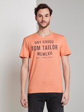 T-Shirt mit Print - Männer - orange white fine stripe T-Shirt mit Print - Männer - orange white fine stripe - 1 - TOM TAILOR