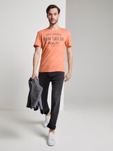 T-Shirt mit Print - Männer - orange white fine stripe T-Shirt mit Print - Männer - orange white fine stripe - 3 - TOM TAILOR