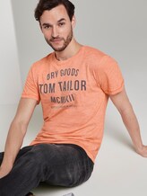 T-Shirt mit Print - Männer - orange white fine stripe T-Shirt mit Print - Männer - orange white fine stripe - 5 - TOM TAILOR