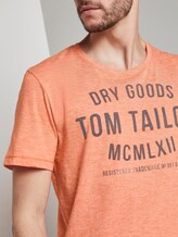 T-Shirt mit Print - Männer - orange white fine stripe T-Shirt mit Print - Männer - orange white fine stripe - 9 - TOM TAILOR