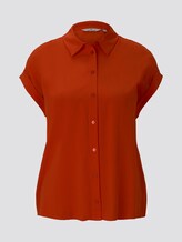 Kurzärmlige Bluse mit Kent-Kragen - Frauen - strong flame orange Kurzärmlige Bluse mit Kent-Kragen - Frauen - strong flame orange - 7 - TOM TAILOR