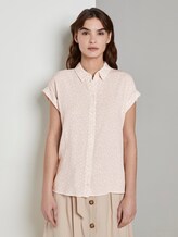 Kurzärmlige Bluse mit Kent-Kragen - Frauen - beige small leo design Kurzärmlige Bluse mit Kent-Kragen - Frauen - beige small leo design - 1 - TOM TAILOR