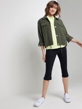 Kurzärmlige Bluse mit Kent-Kragen - Frauen - yellow white vertical stripe Kurzärmlige Bluse mit Kent-Kragen - Frauen - yellow white vertical stripe - 3 - TOM TAILOR
