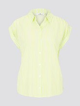 Kurzärmlige Bluse mit Kent-Kragen - Frauen - yellow white vertical stripe Kurzärmlige Bluse mit Kent-Kragen - Frauen - yellow white vertical stripe - 7 - TOM TAILOR